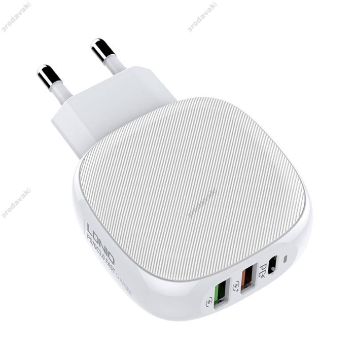 Мережевий зарядний пристрій LDNIO A3510Q Home Charger Lightning cable 28.5W White